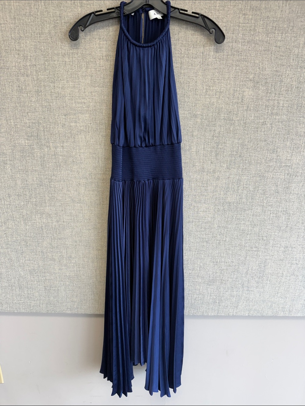 A.L.C Navy Pleated Halter Maxi Dress - Women. Renzo